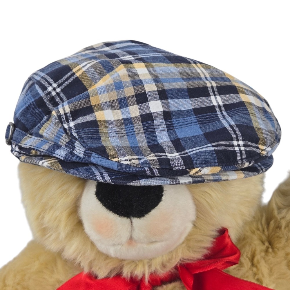 Janie and Jack Plaid Flat Cap Newsboy Hat Blue Plaid Size 12 to 24 Months NWOT
